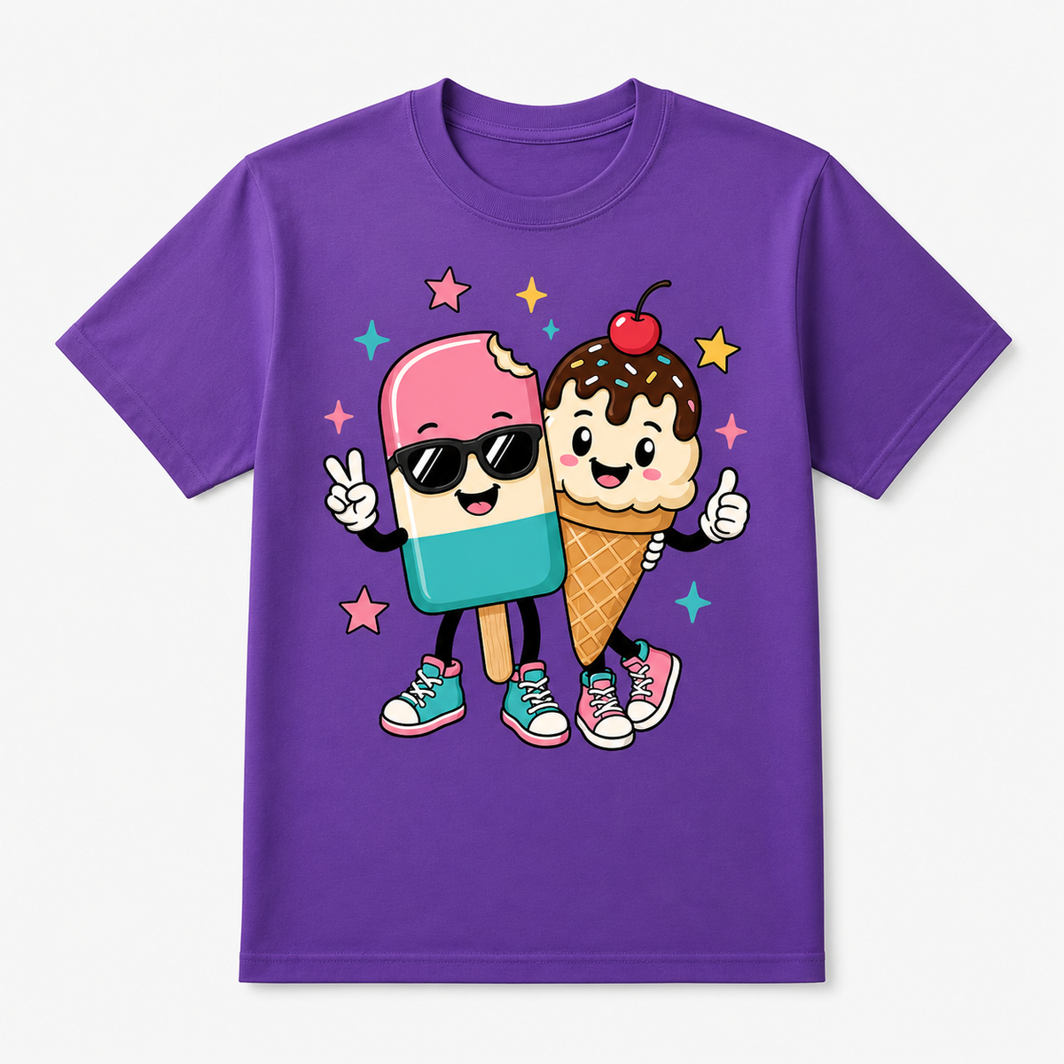 Ice Cream Graphic T-Shirt – Cute Cartoon Tee for Summer