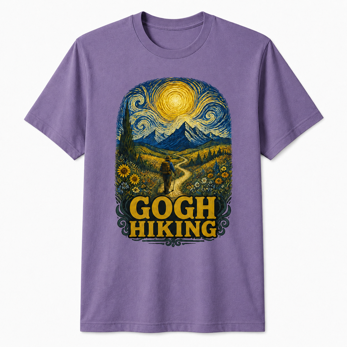 Gogh Hiking Funny Van Gogh Art Hiker T-Shirt