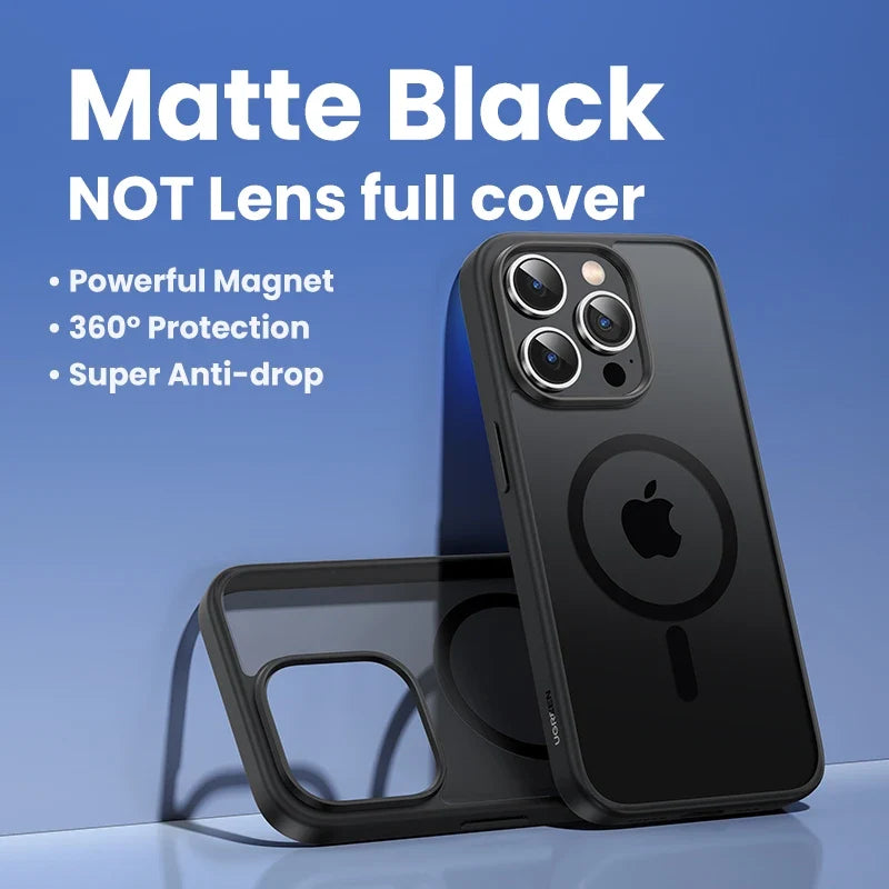 MagSafe Clear Magnetic iPhone Case – Shockproof Full Lens Cover for iPhone 13–18 Pro Max