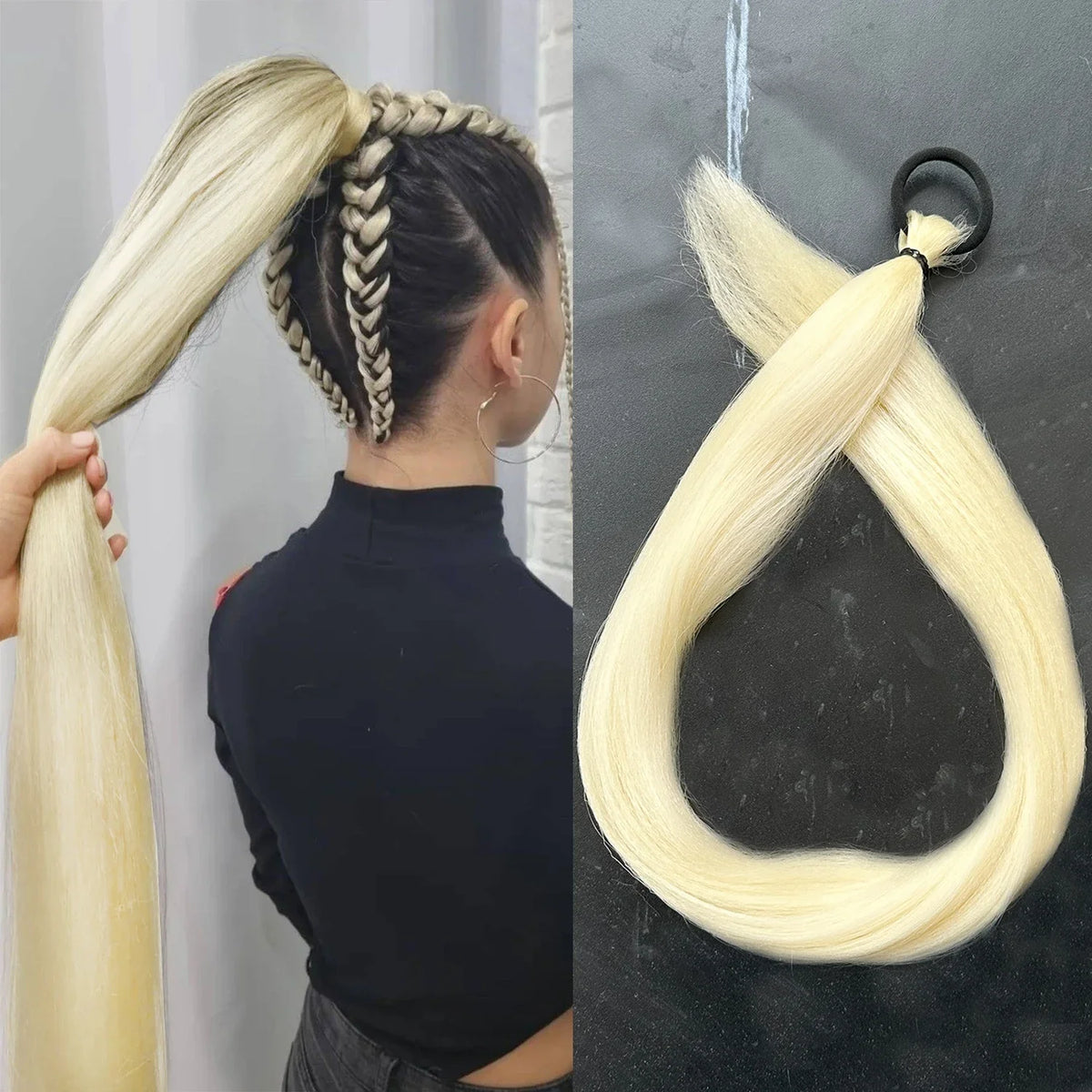 Synthetic Braiding Ponytail Hair Extension 28 Inch Colorful DIY