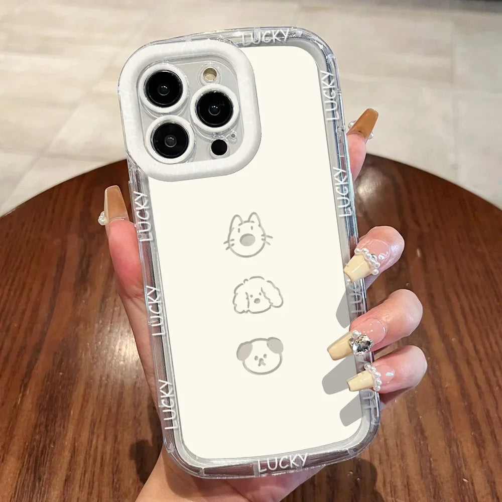 Cute Cat Phone Case for iPhone 17 Pro Max 16 15 14 13 12 11 8 7 Plus SE Air