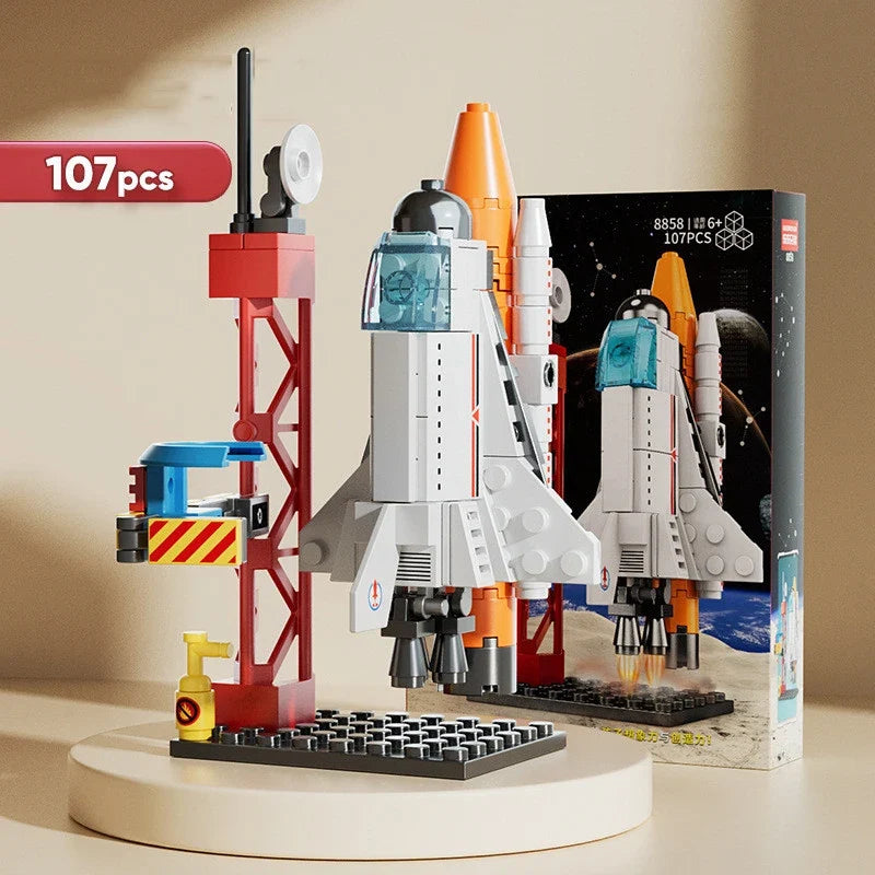 Space Rocket Building Blocks Set – 130-Piece DIY Model Kit