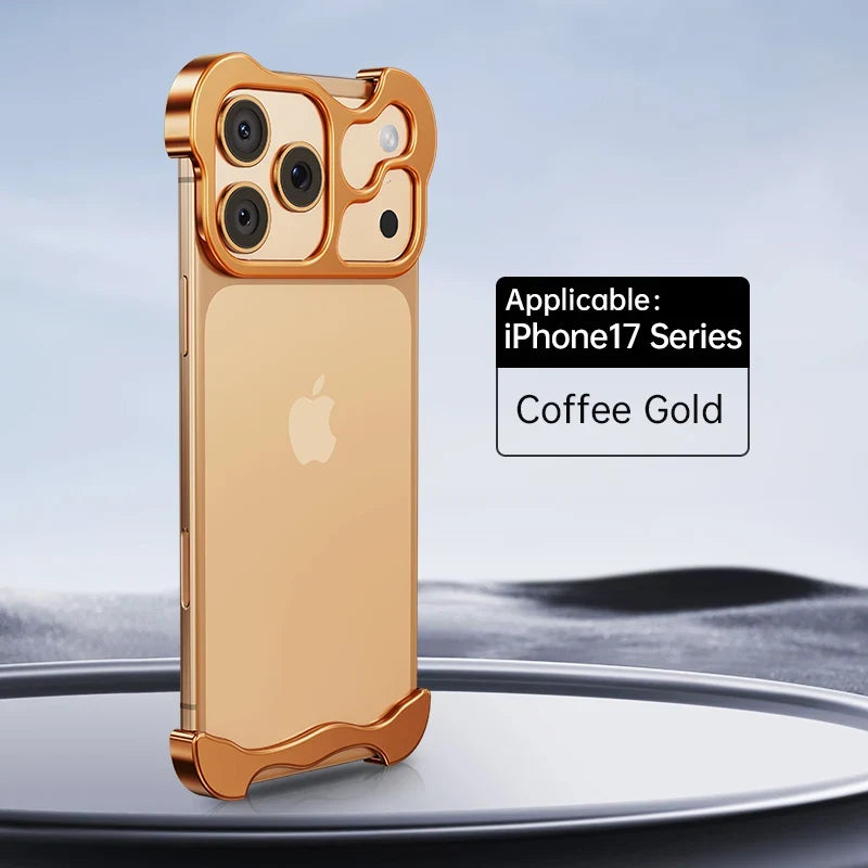 Metal Bumper iPhone Case with Lens Protector – Irregular Frame Design