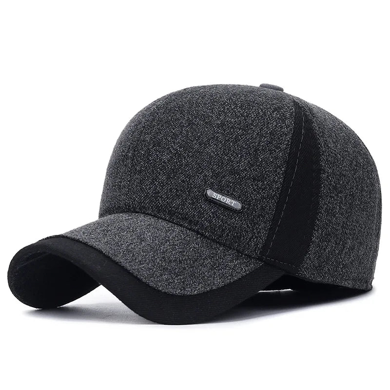 Winter Baseball Cap with Ear Flaps – Men's Warm Hat