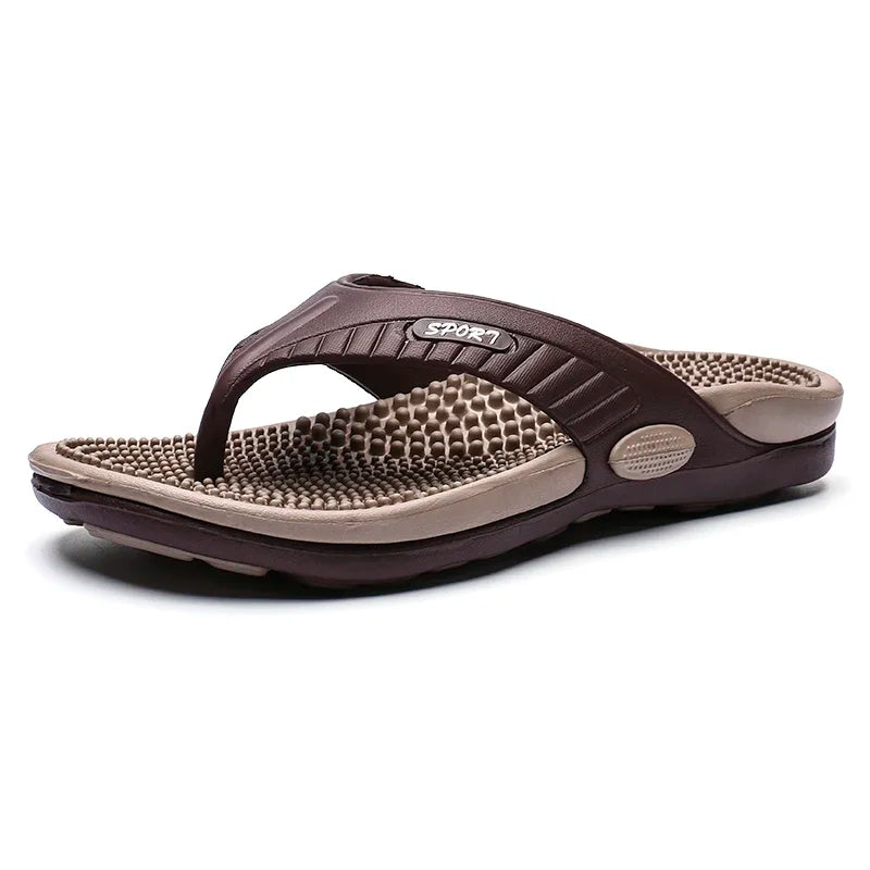 Massage Flip Flops for Men – Acupressure Beach Sandals, Plus Size EU 40-46
