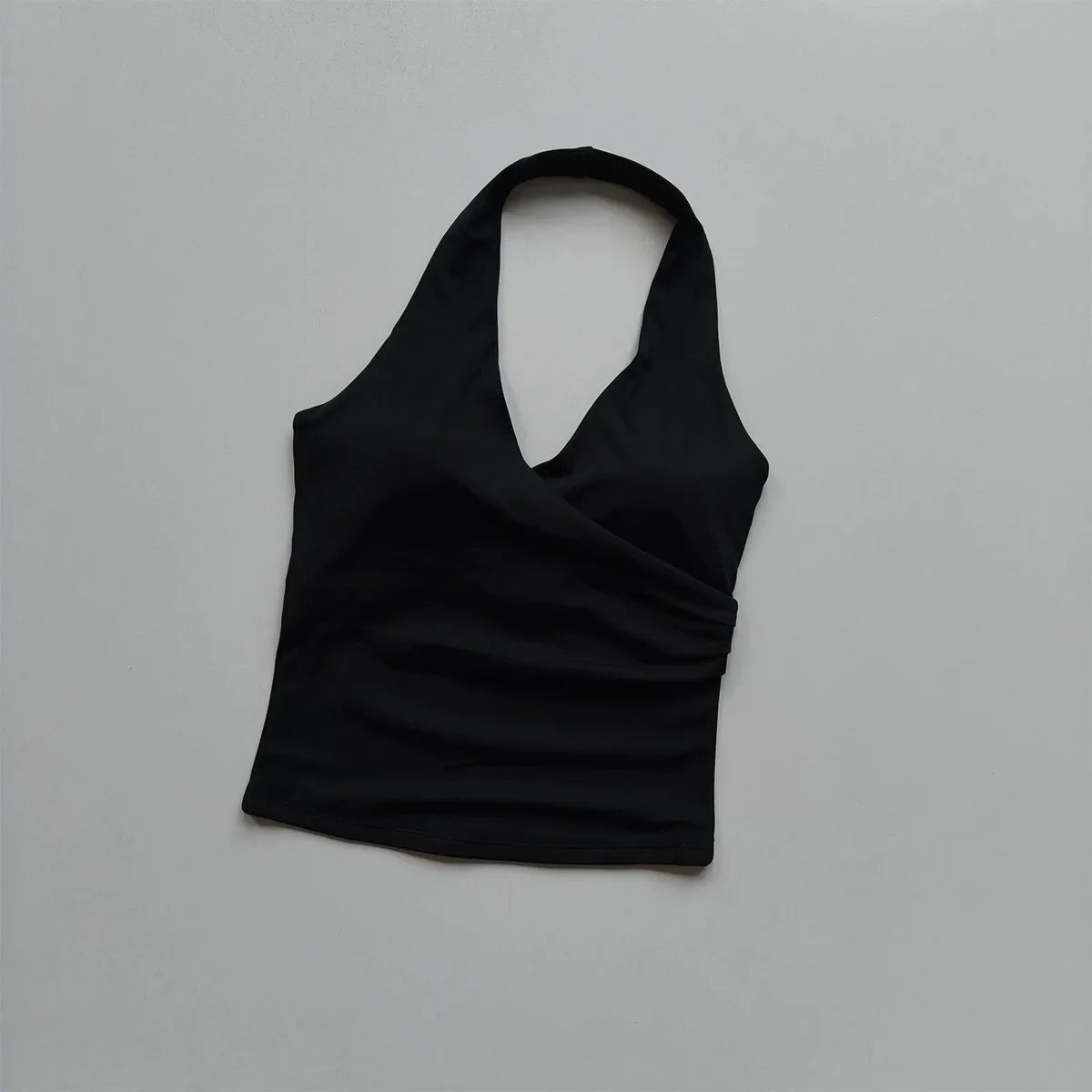 Women's Halter Neck Yoga Sports Bra – V-Neck Fitness Crop Top
