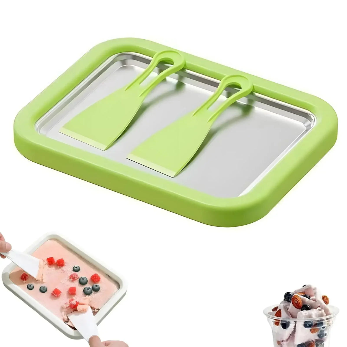 Rolled Ice Cream Maker – DIY Fried Ice Cream & Frozen Yogurt Pan