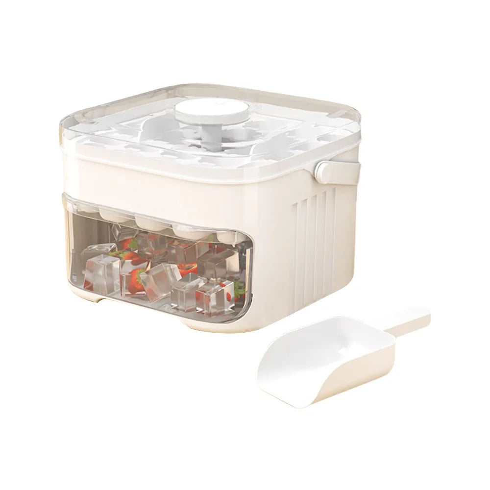 50-Cube Ice Cube Tray with Press-Release Cap & Storage Box