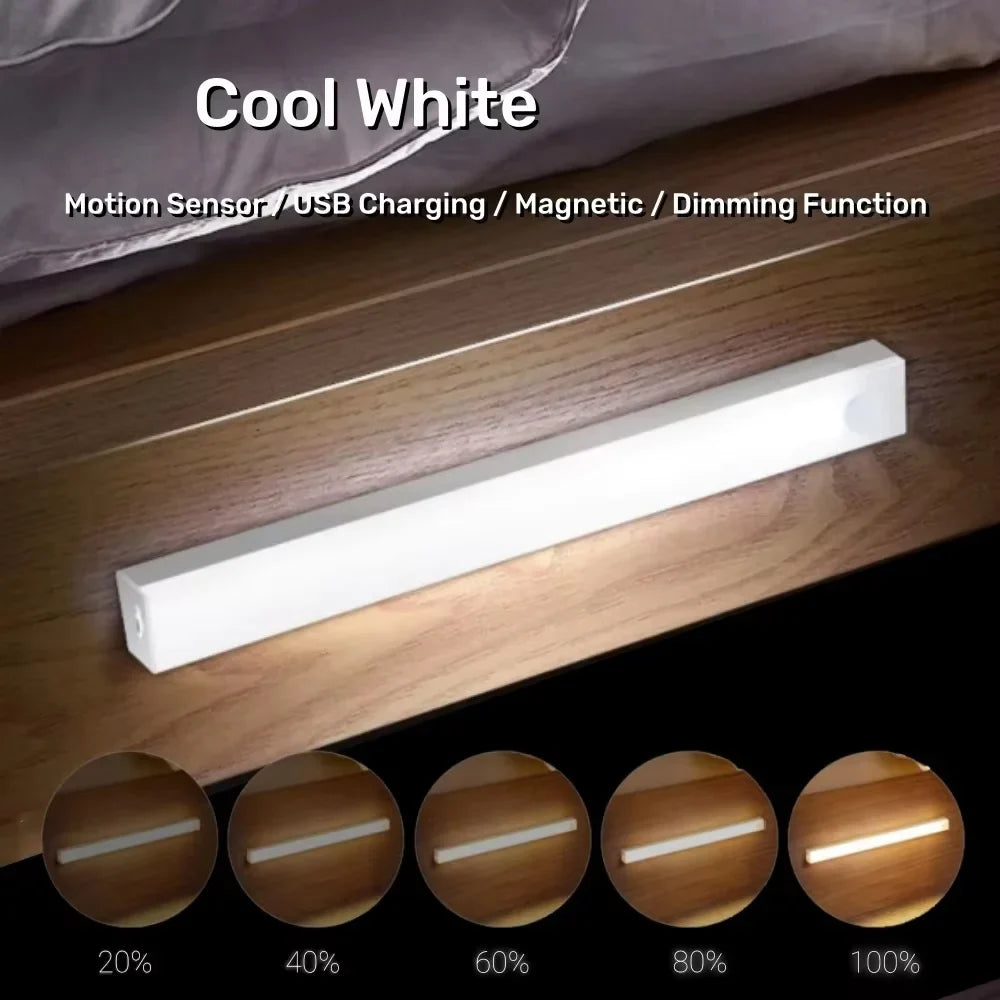 Motion Sensor LED Cabinet Light USB Rechargeable Magnetic Wireless 3 Color Modes
