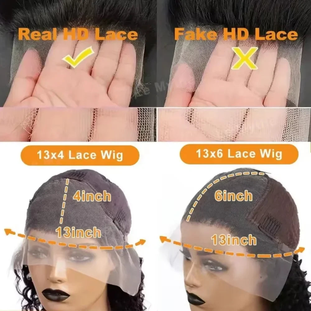 13x6 HD Lace Front Wig Deep Wave Extra Long Human Hair