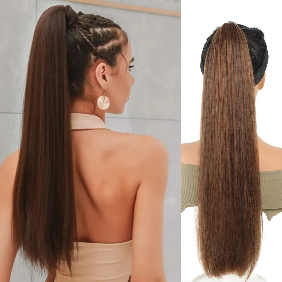 Synthetic Headband Wig Straight Long Hair 18-32 Inch Multiple Colors