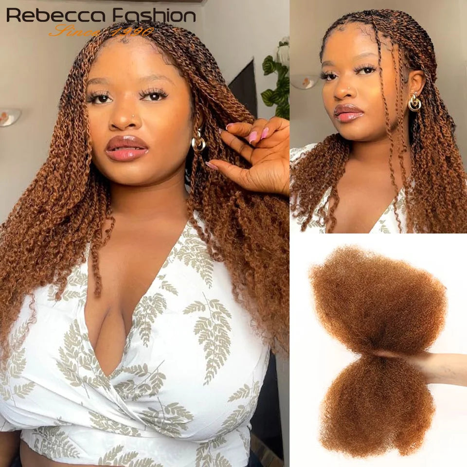 Afro Kinky Curly Bulk Human Hair for Braiding No Weft Remy
