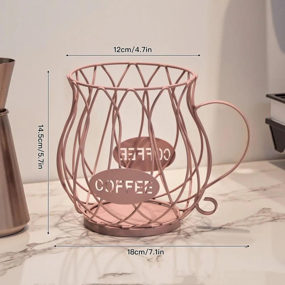 Coffee Pod Holder Wire Basket – Large Capacity Capsule Storage