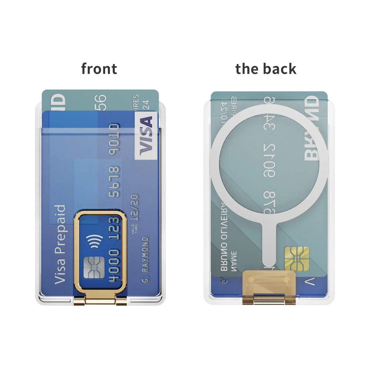 MagSafe Card Wallet with Stand – Magnetic iPhone Wallet Holder, Clear Transparent
