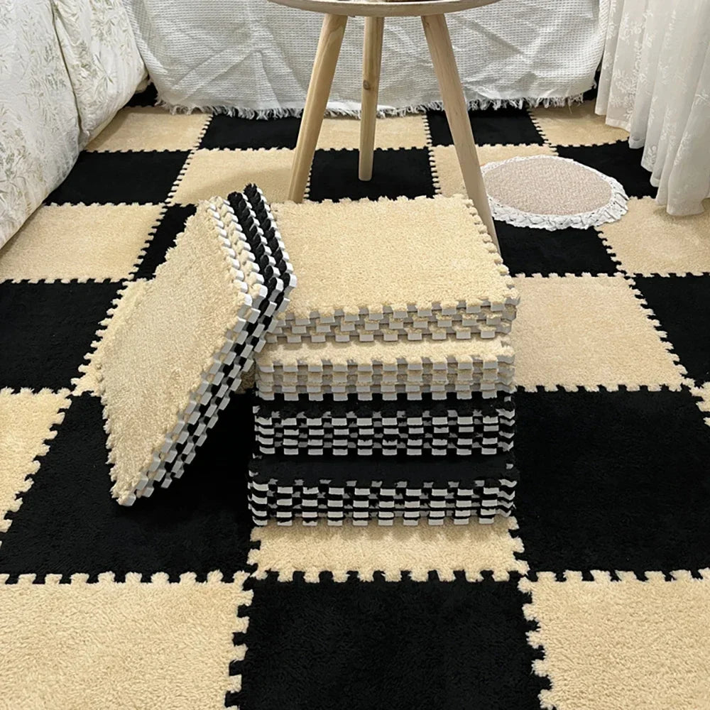 Soft Plush Interlocking Foam Puzzle Mat Tiles for Kids & Home