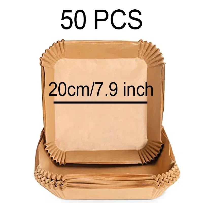 Air Fryer Parchment Paper Liners – Round & Square, 50–300 Pcs