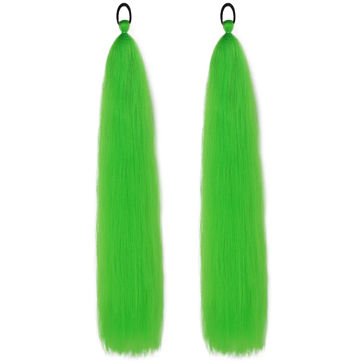 Synthetic Ponytail Extension 2-Piece Set – Long Straight with Rubber Band