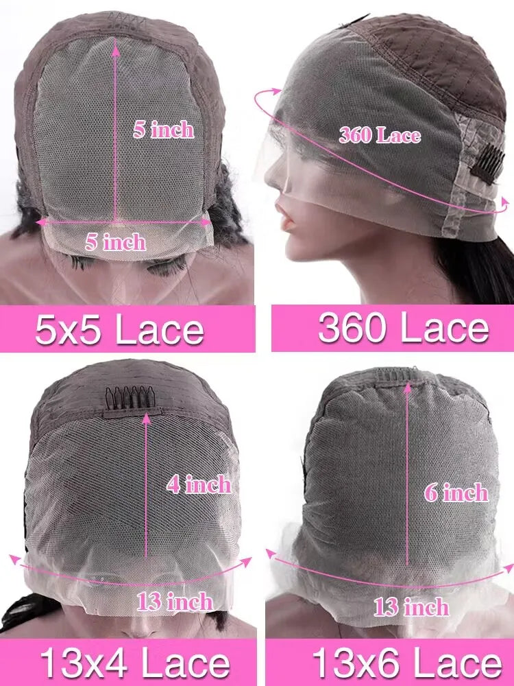 Straight HD Lace Front Wig 200 Density Human Hair 13x4 13x6 5x5 360