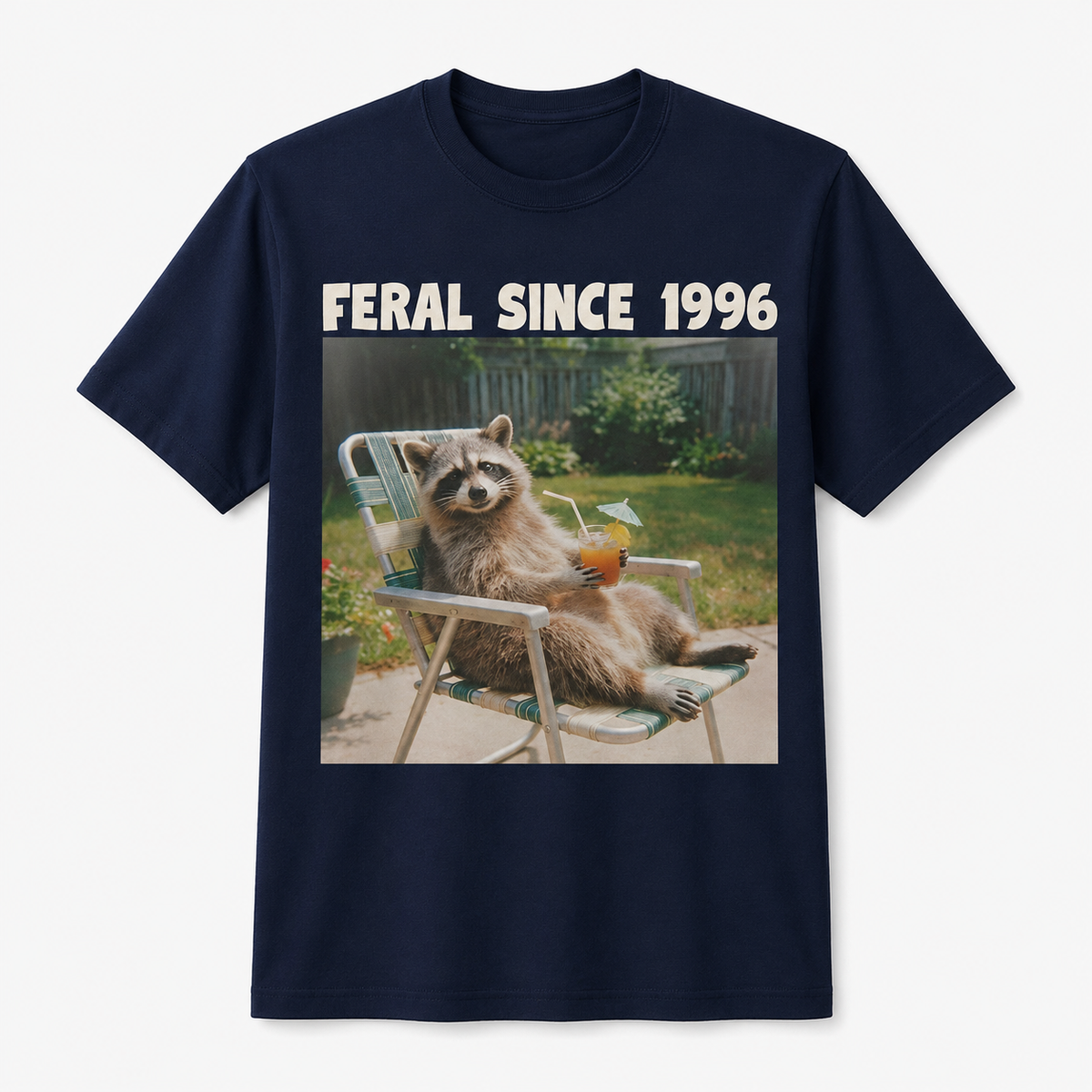 Feral Since 1996 Funny 30th Birthday Raccoon T-Shirt
