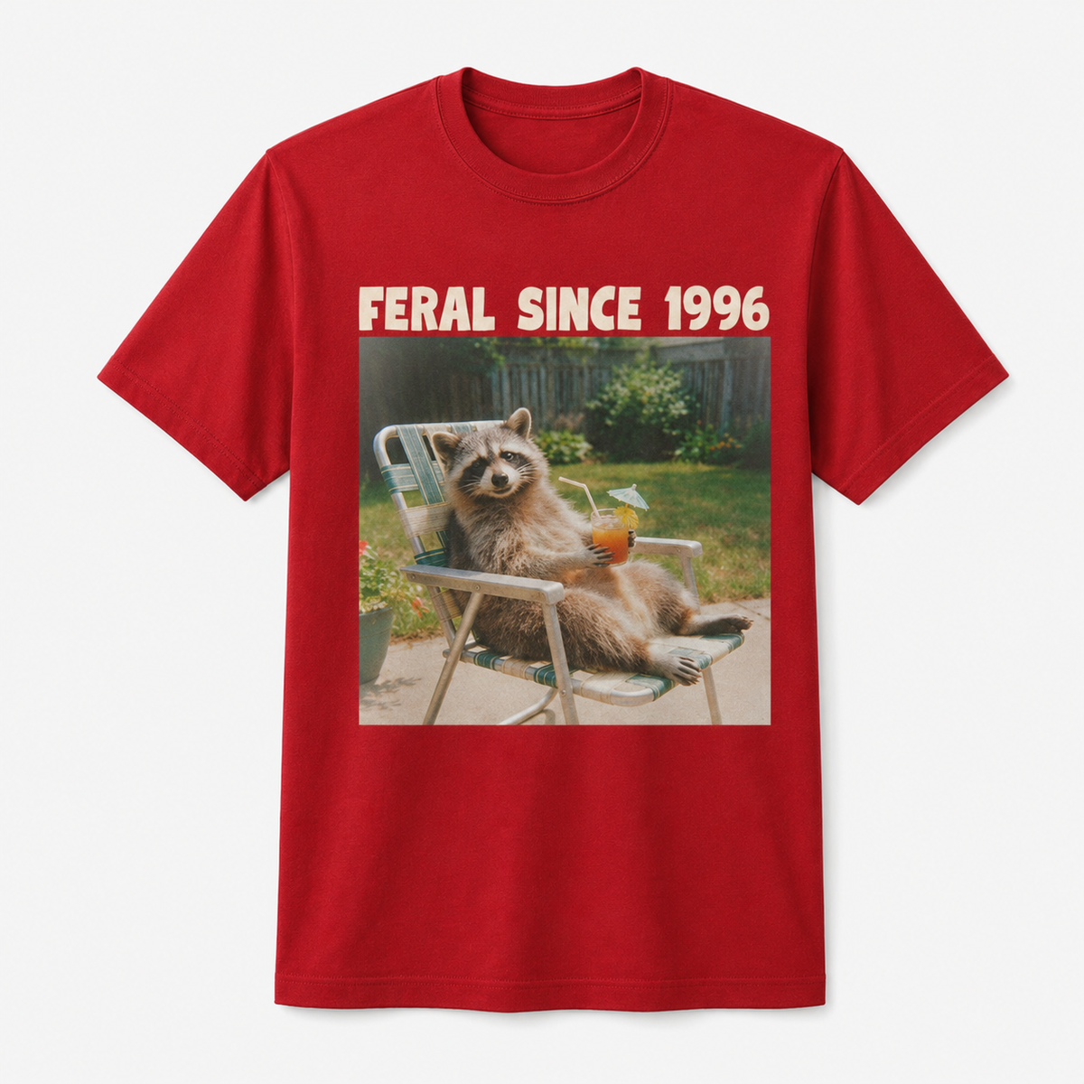 Feral Since 1996 Funny 30th Birthday Raccoon T-Shirt