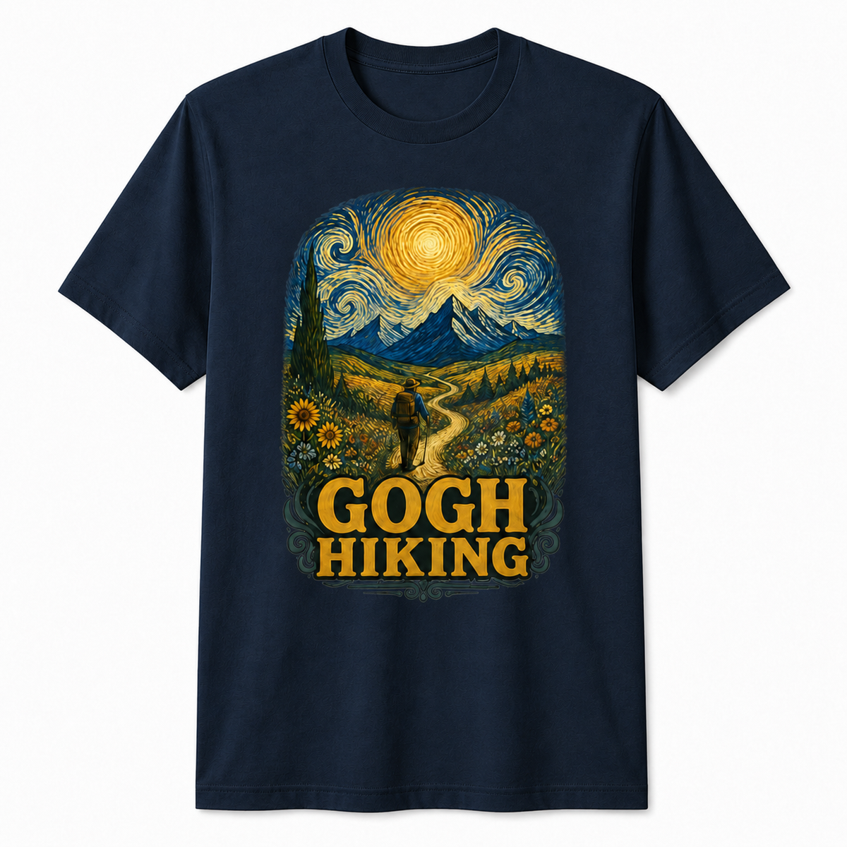 Gogh Hiking Funny Van Gogh Art Hiker T-Shirt
