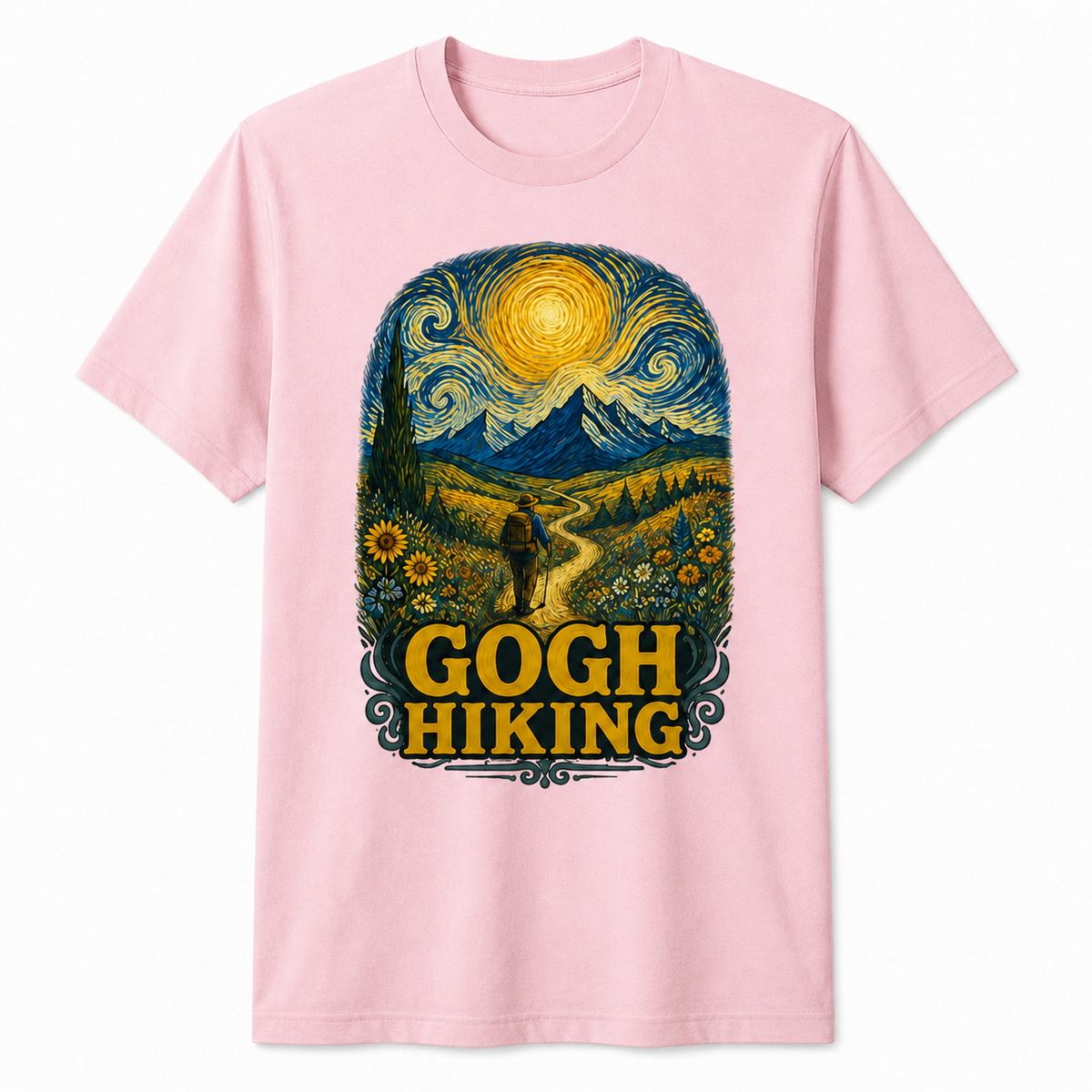 Gogh Hiking Funny Van Gogh Art Hiker T-Shirt