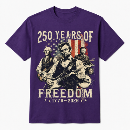 Abraham Lincoln Playing Guitar 250 Years of Freedom 4th of July T-Shirt