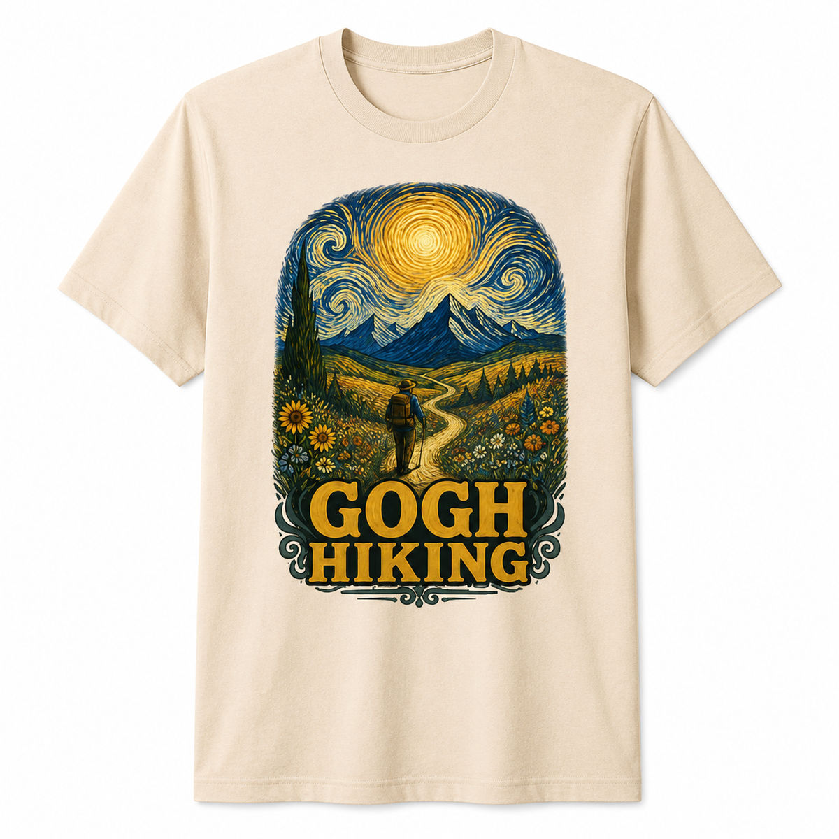Gogh Hiking Funny Van Gogh Art Hiker T-Shirt