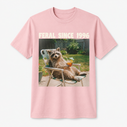 Feral Since 1996 Funny 30th Birthday Raccoon T-Shirt