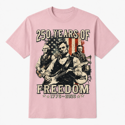Abraham Lincoln Playing Guitar 250 Years of Freedom 4th of July T-Shirt