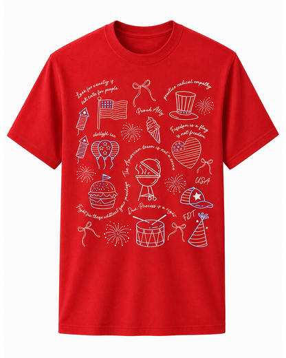 4th of July Patriotic Graphic T-Shirt – Secret Message USA Tee