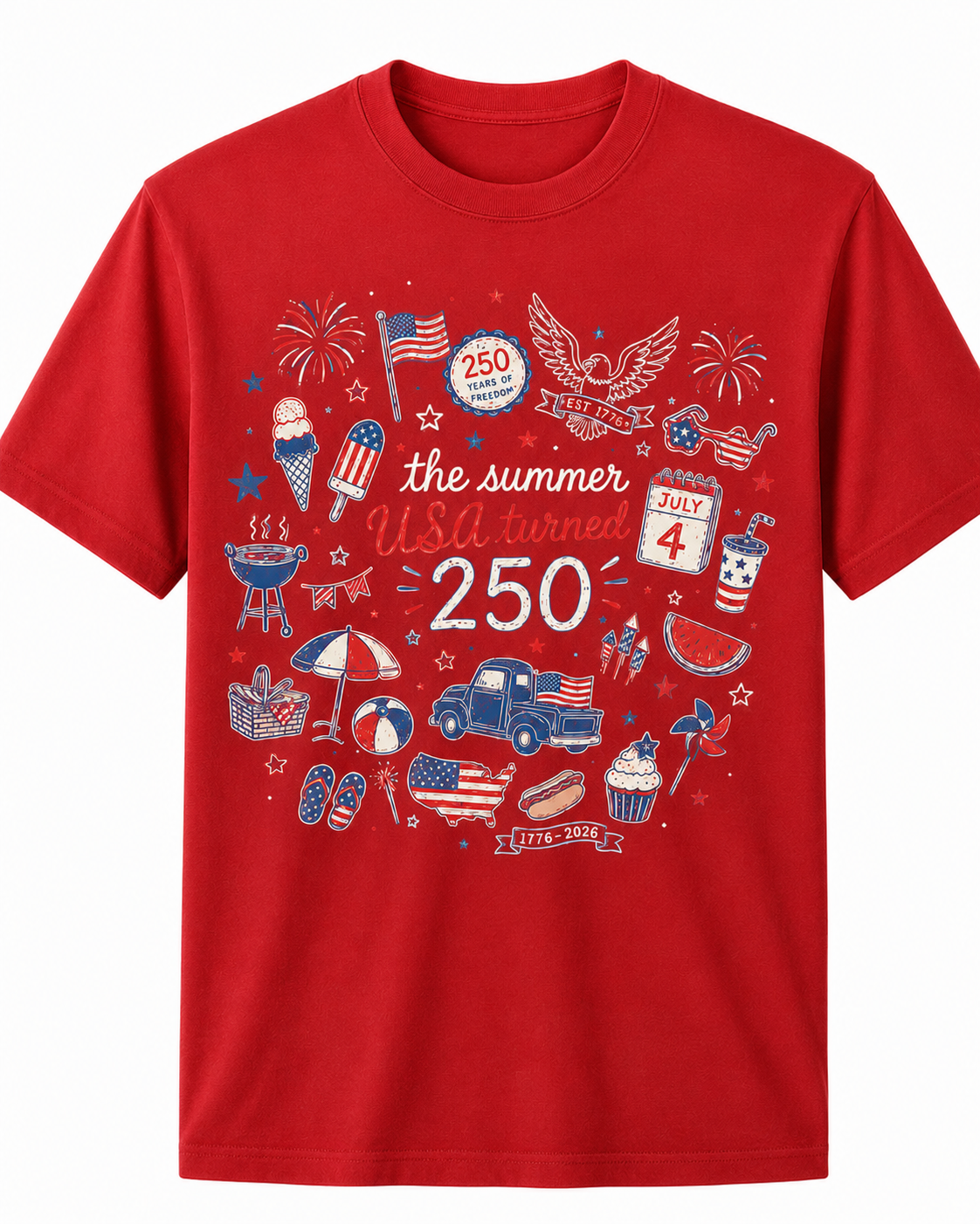 USA 250th Anniversary T-Shirt – The Summer USA Turned 250