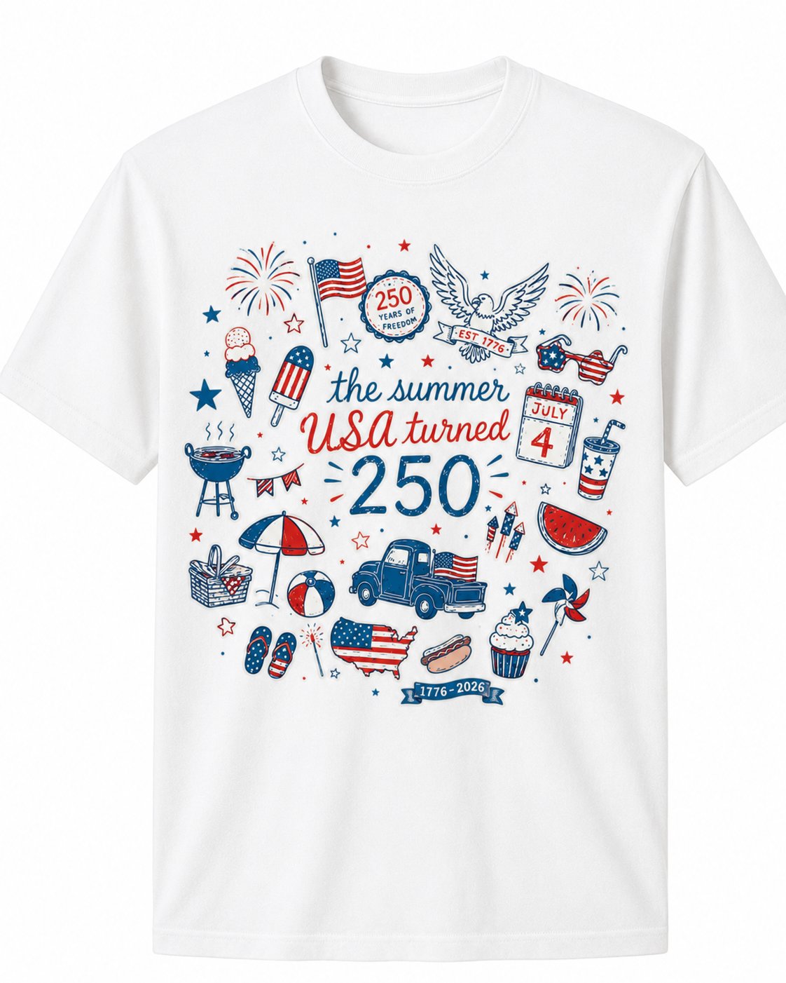 USA 250th Anniversary T-Shirt – The Summer USA Turned 250
