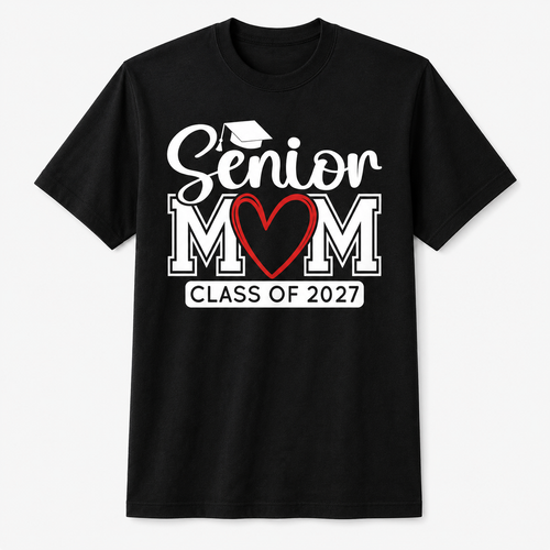Senior Mom Class of 2027 Graduation T-Shirt – Funny Gift