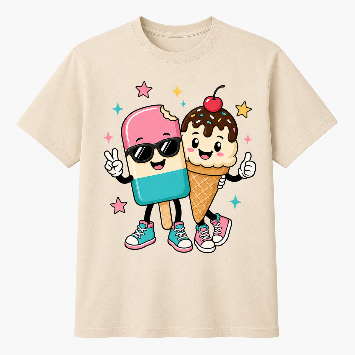 Ice Cream Graphic T-Shirt – Cute Cartoon Tee for Summer
