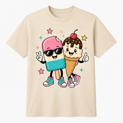 Ice Cream Graphic T-Shirt – Cute Cartoon Tee for Summer