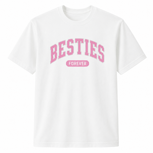Besties Forever Graphic T-Shirt – BFF College Style Tee