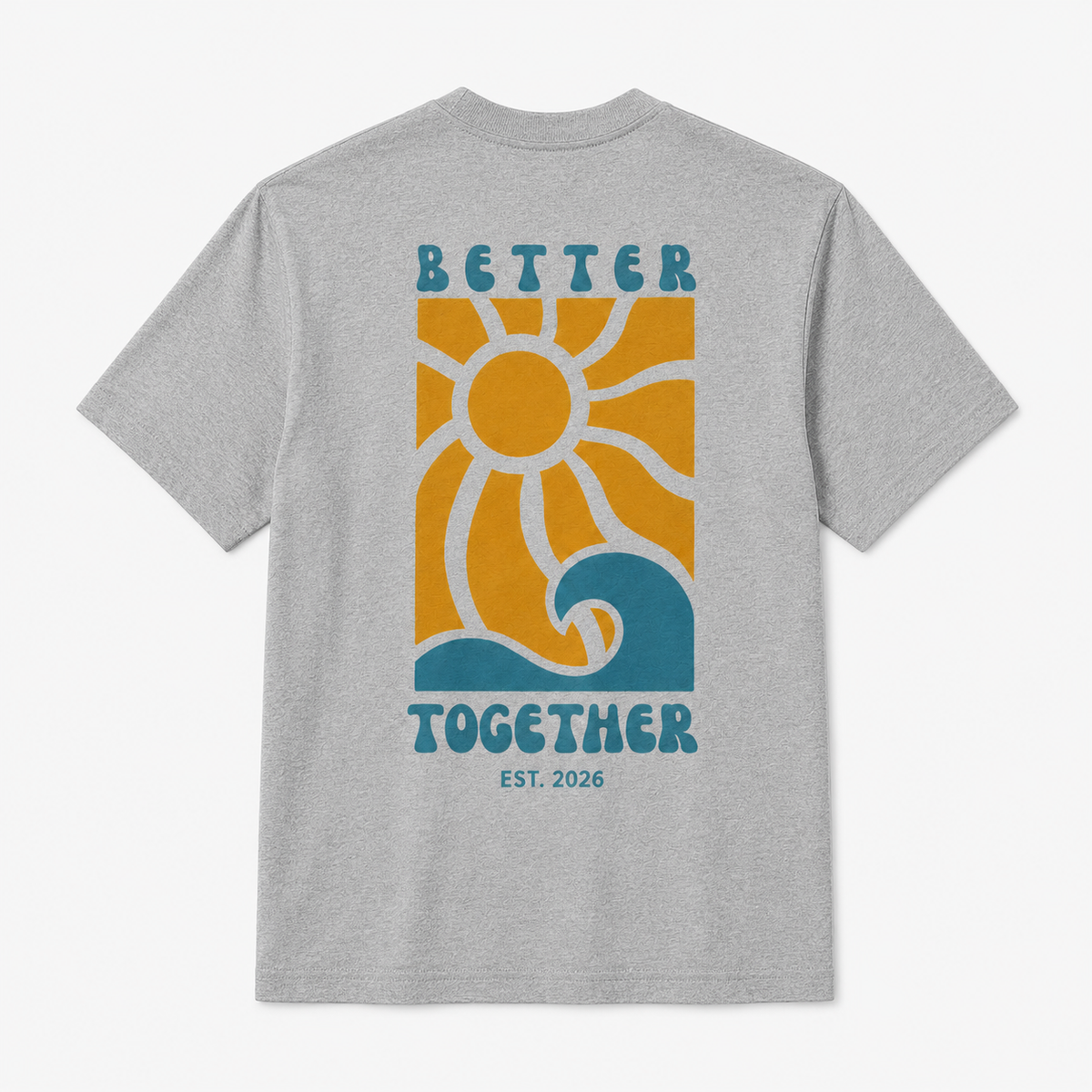 Better Together Graphic T-Shirt – Retro Sun & Wave Design