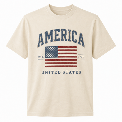 America Est. 1776 United States Flag Graphic T-Shirt