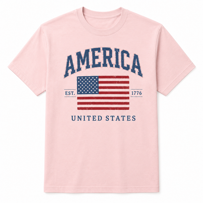 America Est. 1776 United States Flag Graphic T-Shirt