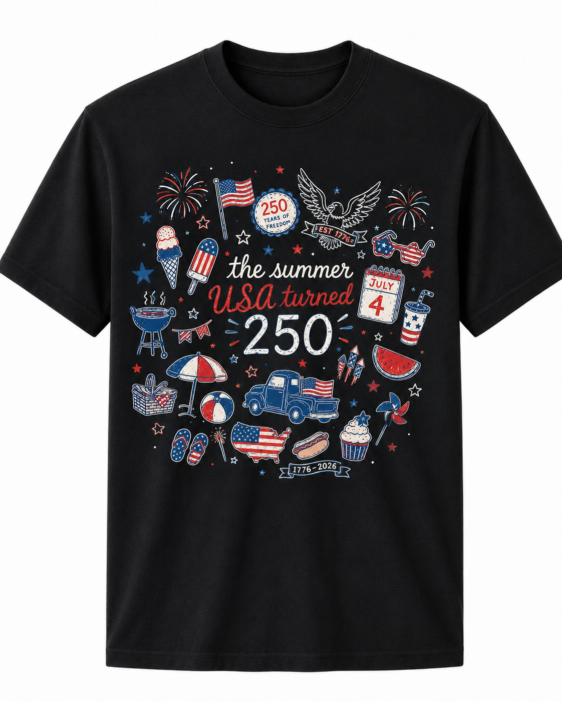USA 250th Anniversary T-Shirt – The Summer USA Turned 250
