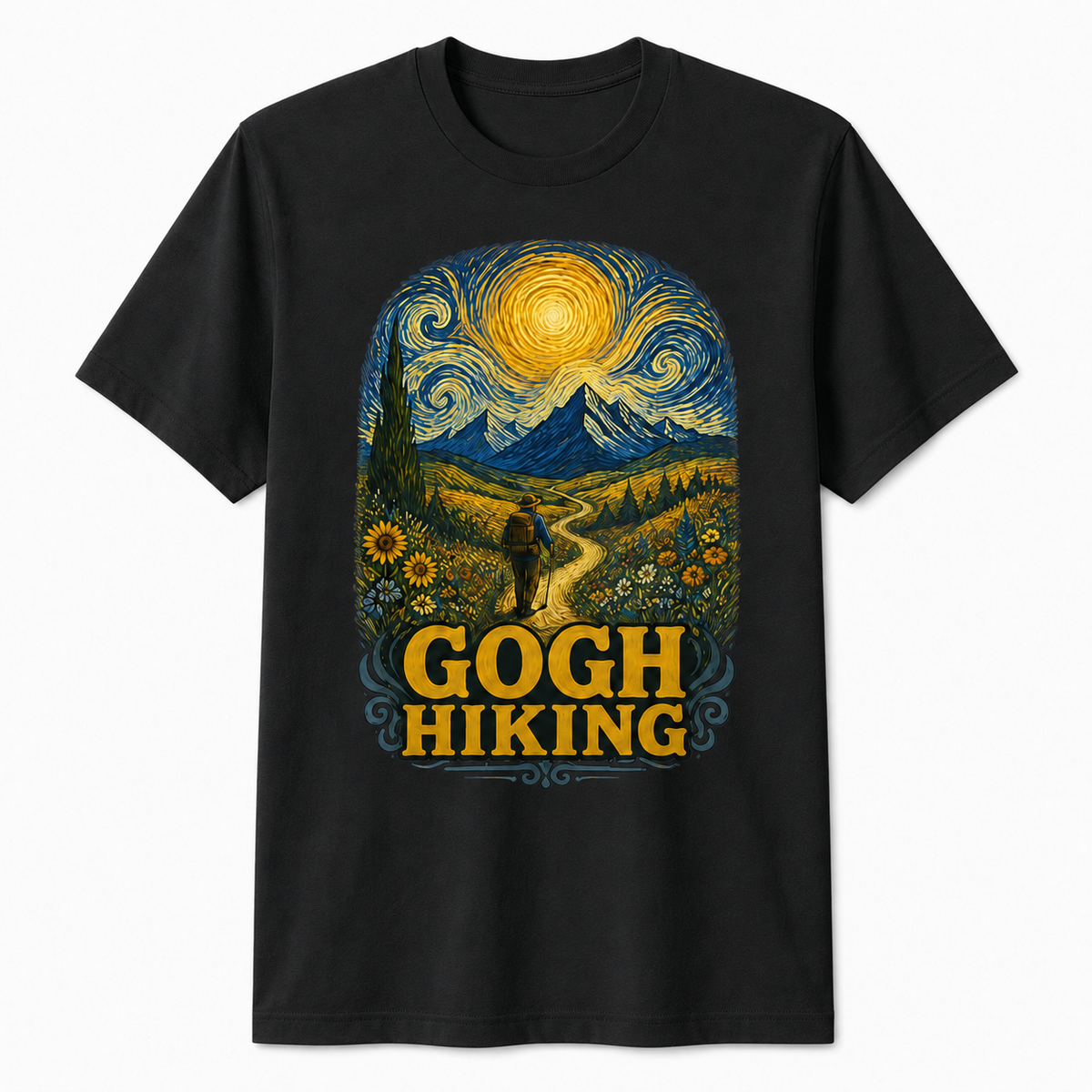 Gogh Hiking Funny Van Gogh Art Hiker T-Shirt