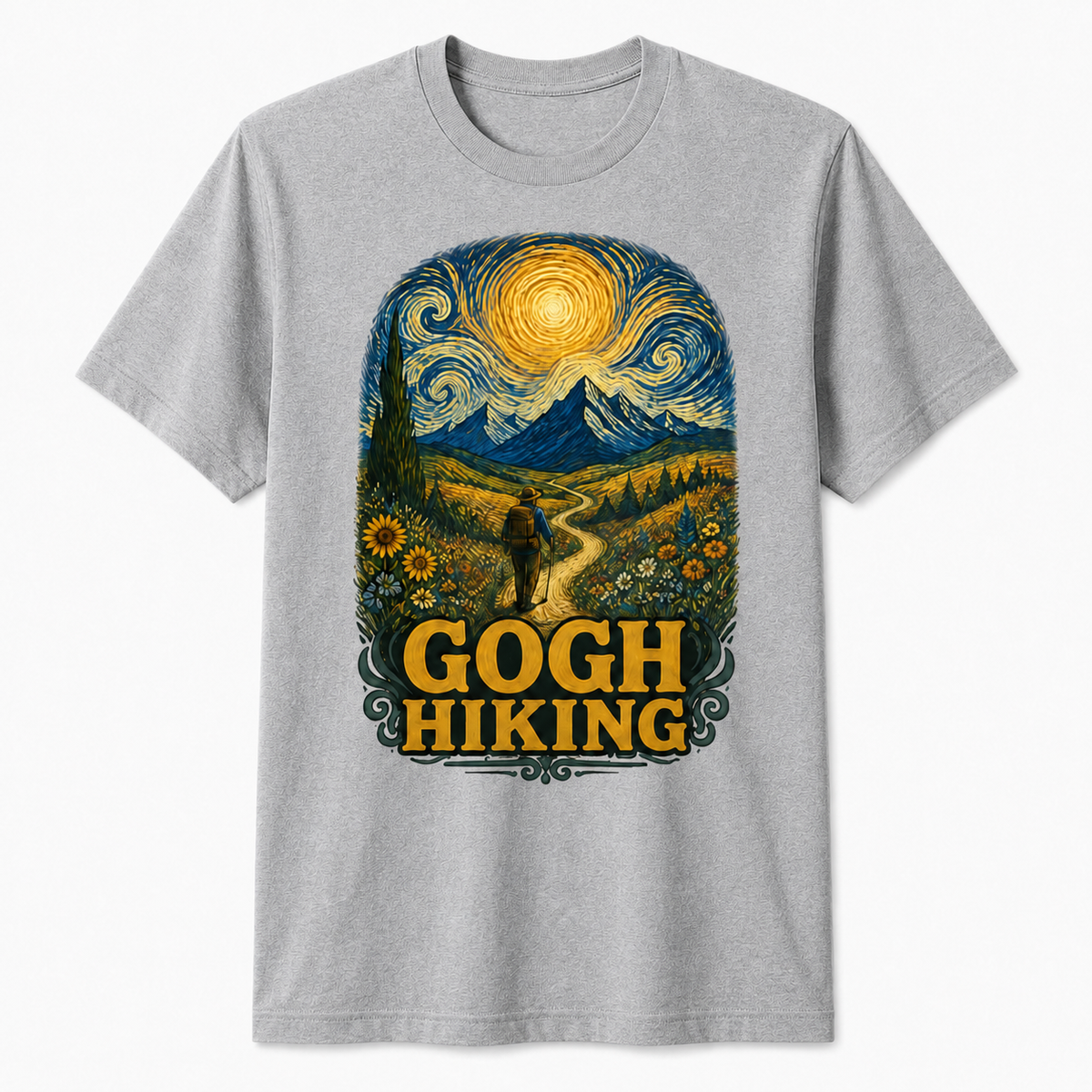 Gogh Hiking Funny Van Gogh Art Hiker T-Shirt