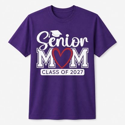 Senior Mom Class of 2027 Graduation T-Shirt – Funny Gift