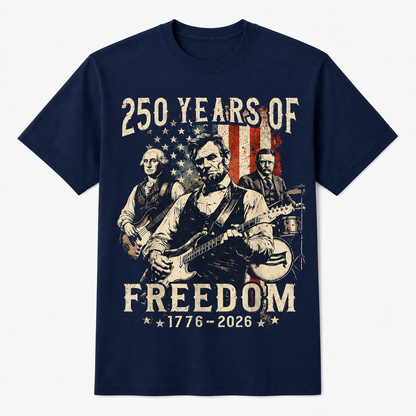 Abraham Lincoln Playing Guitar 250 Years of Freedom 4th of July T-Shirt