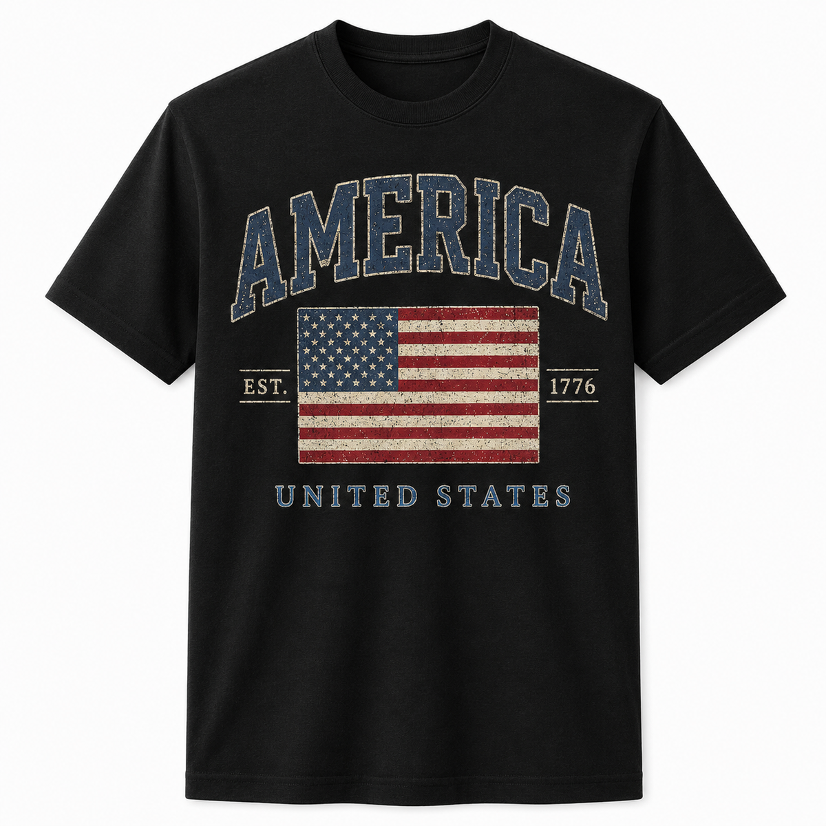 America Est. 1776 United States Flag Graphic T-Shirt