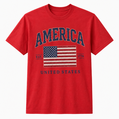 America Est. 1776 United States Flag Graphic T-Shirt