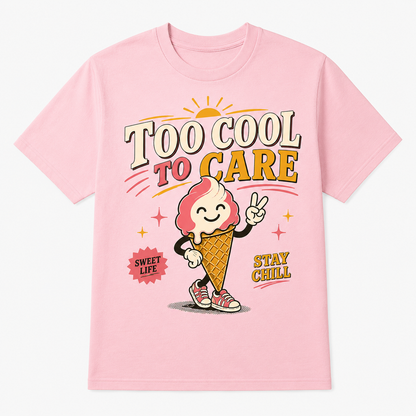 Too Cool To Care Graphic T-Shirt – Retro Ice Cream Tee