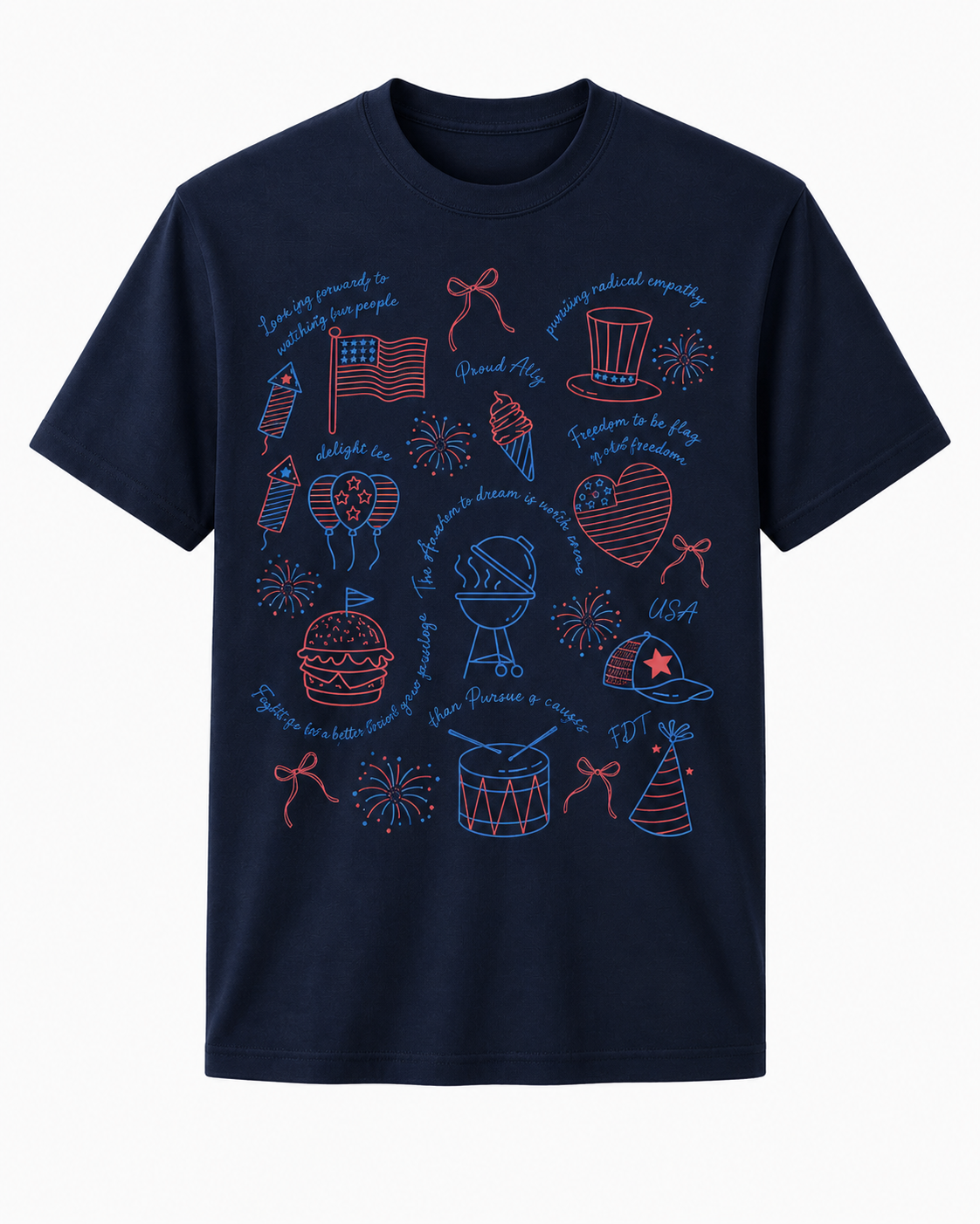 4th of July Patriotic Graphic T-Shirt – Secret Message USA Tee
