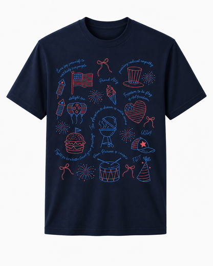 4th of July Patriotic Graphic T-Shirt – Secret Message USA Tee